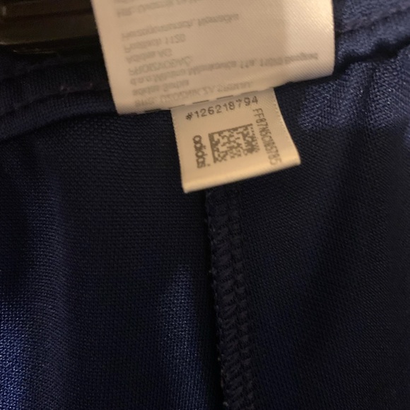 Adidas Track Pants with Zipper Bottoms Blue with White Stripe Size M EUC Joggers - Picture 8 of 12